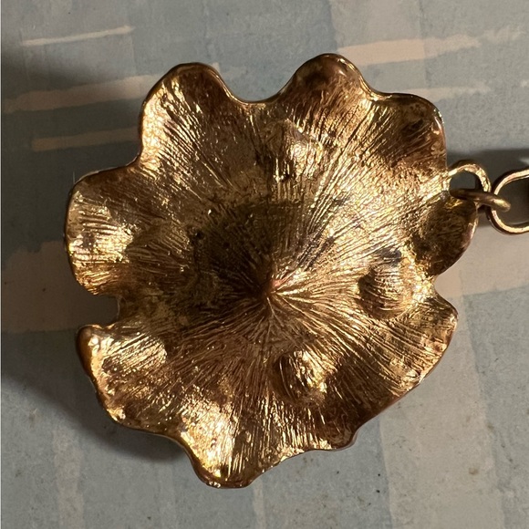 Betsey Johnson Crystal Green Frog Lotus Leaf Pendant Chain Necklace - Picture 7 of 8